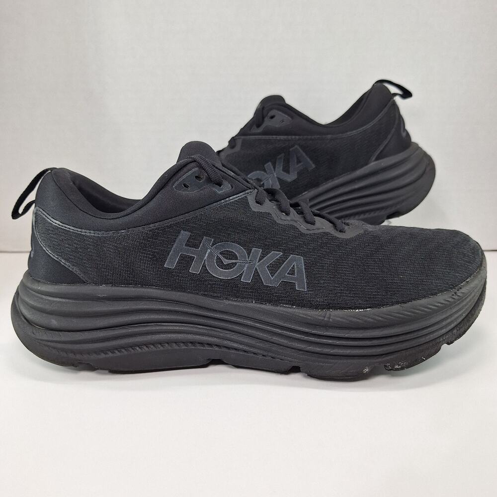 Hoka One One Gaviota 5 Wide Mens 11.5 2E Triple Black 1134234 BBLC Running Shoes
